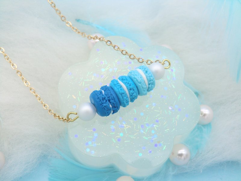 blue mini macaroon assorted necklace - Necklaces - Clay Blue