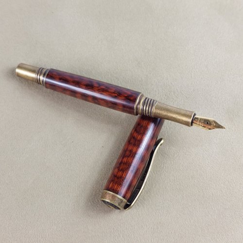 KOBE拇指琴 蛇紋木太極鋼筆 /手工鋼筆/KOBE手工筆