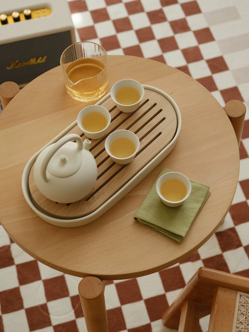 Wen said | Japanese-style cream simple beam pot household tea set - Teapots & Teacups - Pottery White