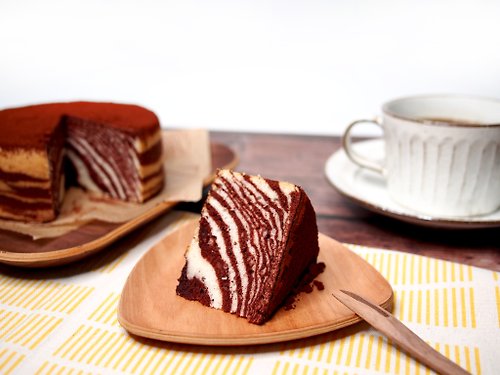 咕嚕 ゴロゴロ(goro studio) 雙色斑馬蛋糕 低脂 無奶油 可可 抹茶 焙茶 6吋