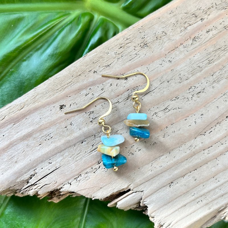 天然石系列 / 來自海 / 耳環 / 耳夾 / 耳針 / 耳勾 - 耳環/耳夾/耳骨夾 - 石頭 