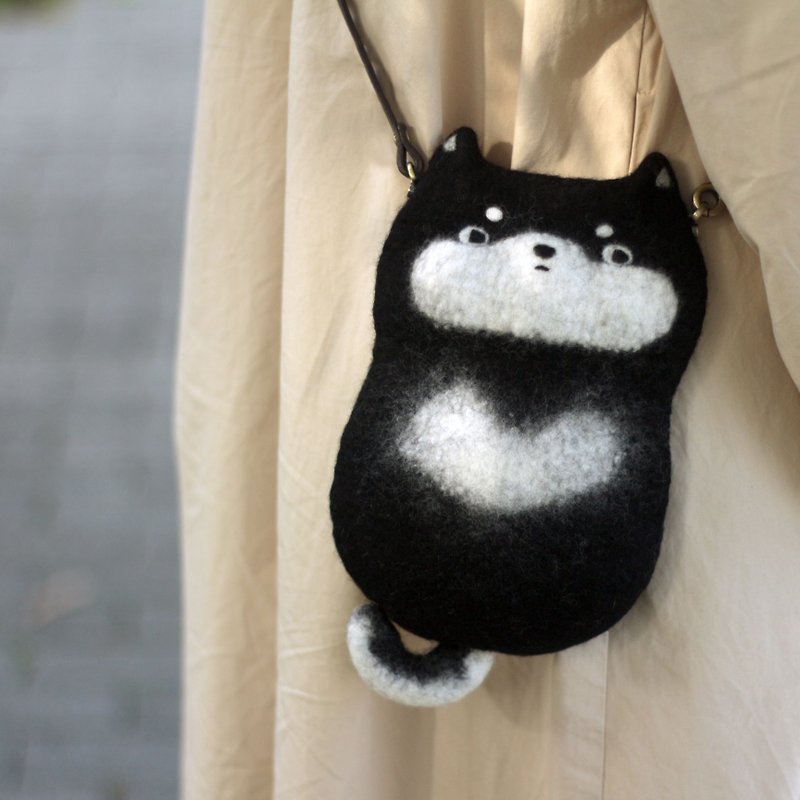 6.14【Wool felt. Wet felt】Cute daily life II ‧ Shiba Inu casual bag - เย็บปักถักร้อย/ใยขนแกะ/ผ้า - ขนแกะ 