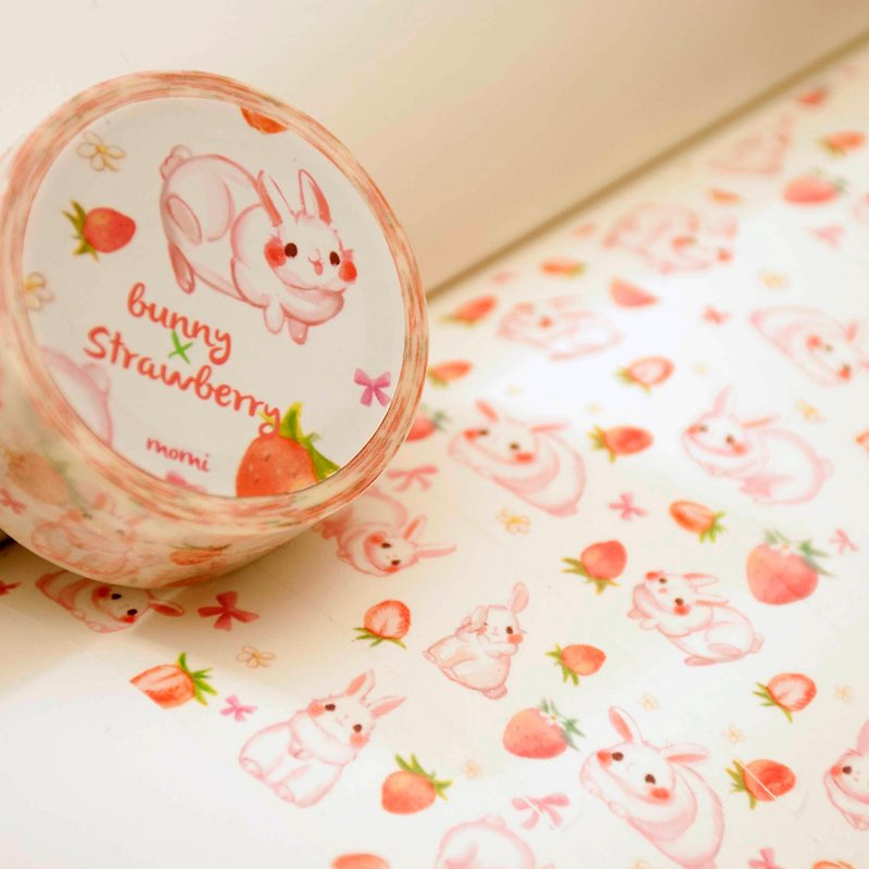 Strawberry bunny * Masking tape - Washi Tape - Paper Red