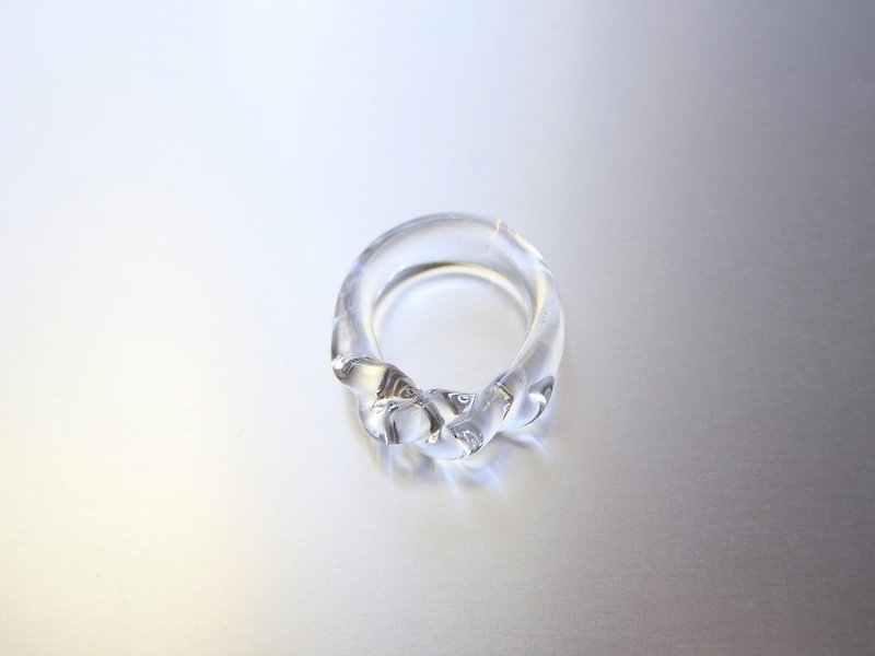 Twisted Ring L - 戒指 - 玻璃 透明