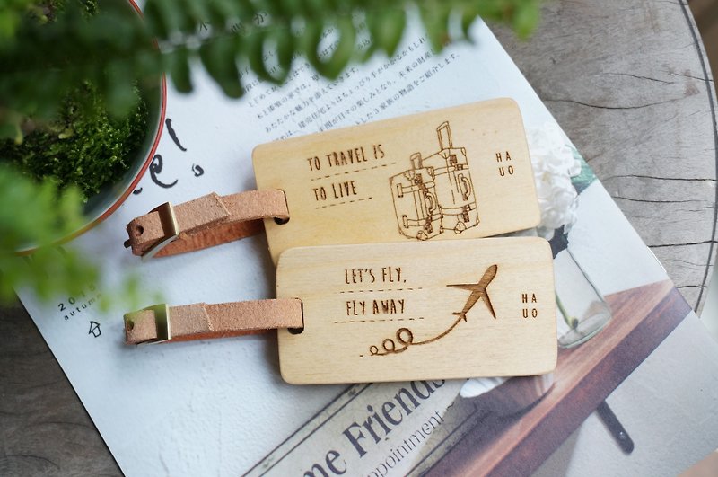 Take me away wooden travel tag luggage tag (1) - ID & Badge Holders - Wood 