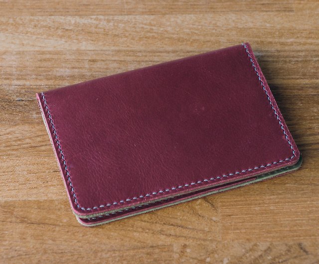 Leather Passport Cover India; Leather Passport Holder in Brick Cherry