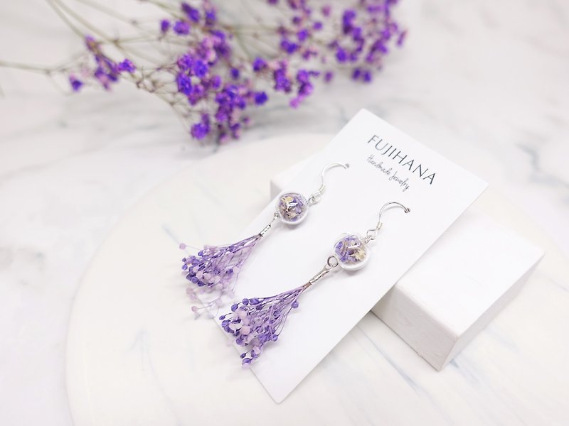 Rainbow-Fairy sterling sliver earrings - Earrings & Clip-ons - Plants & Flowers Purple