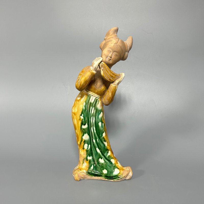 唐三彩仕女樂俑 - 擺飾/家飾品 - 陶 卡其色