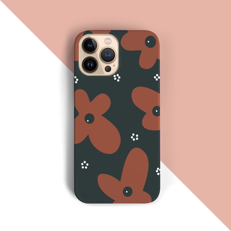 Flower - Red iPhone/Samsung phone case - Phone Cases - Plastic Brown