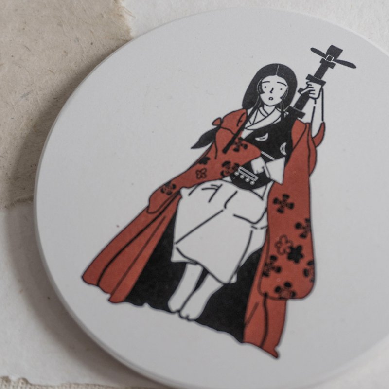 硅藻土吸水杯墊 日本女孩 - 紅 送禮 禮物 - 擺飾/家飾品 - 環保材質 