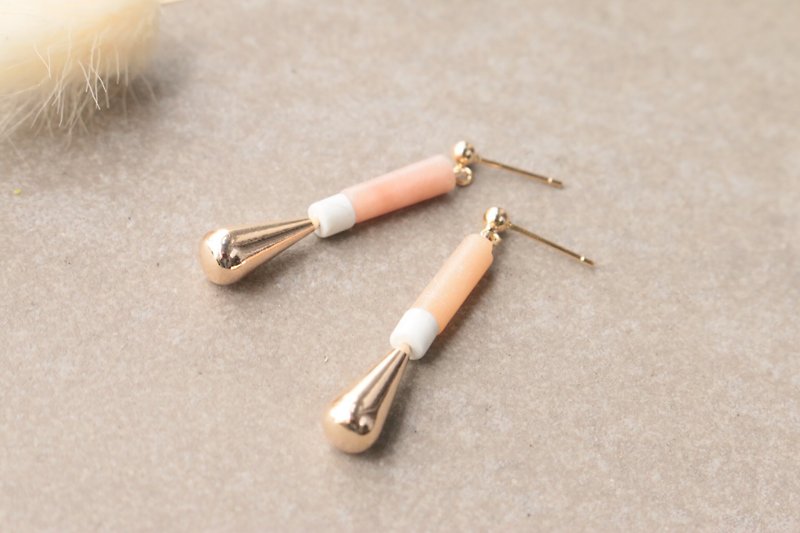 Pink Opal Earrings 1181 - Challenge - ต่างหู - เครื่องเพชรพลอย สึชมพู