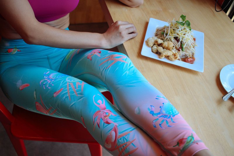 TASTY SOM TUM LEGGING PINK COLOR 【歲末 7 折】 - 瑜珈服/瑜珈褲 - 聚酯纖維 藍色