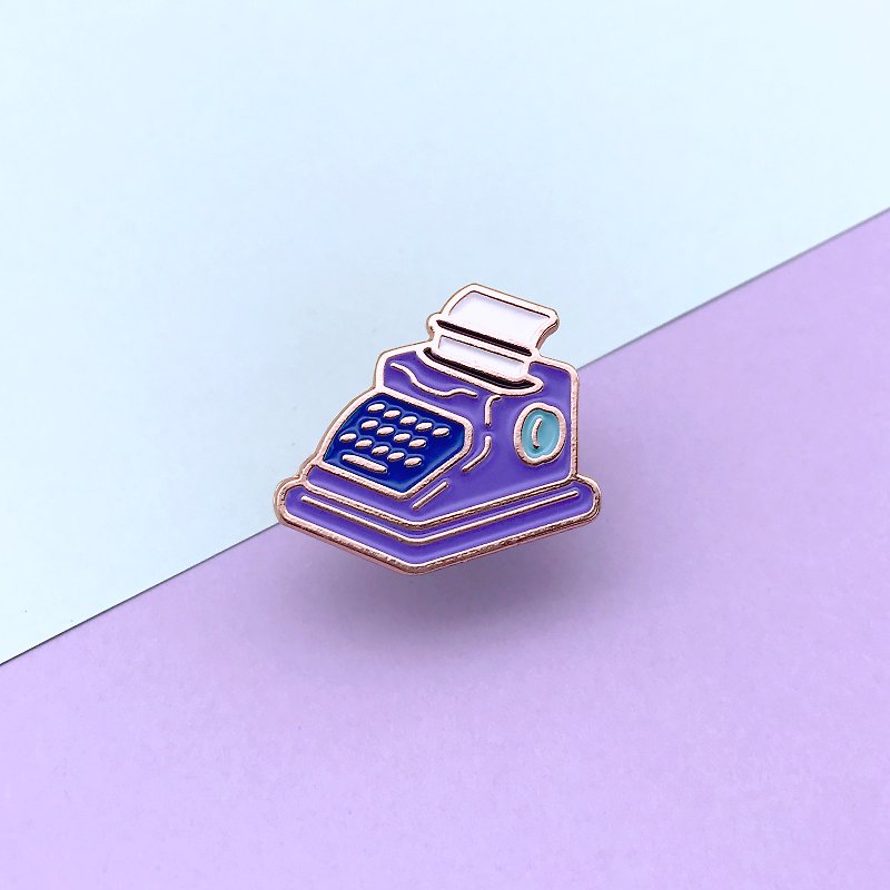 Typewriter Enamel Pin - Brooches - Other Metals Purple