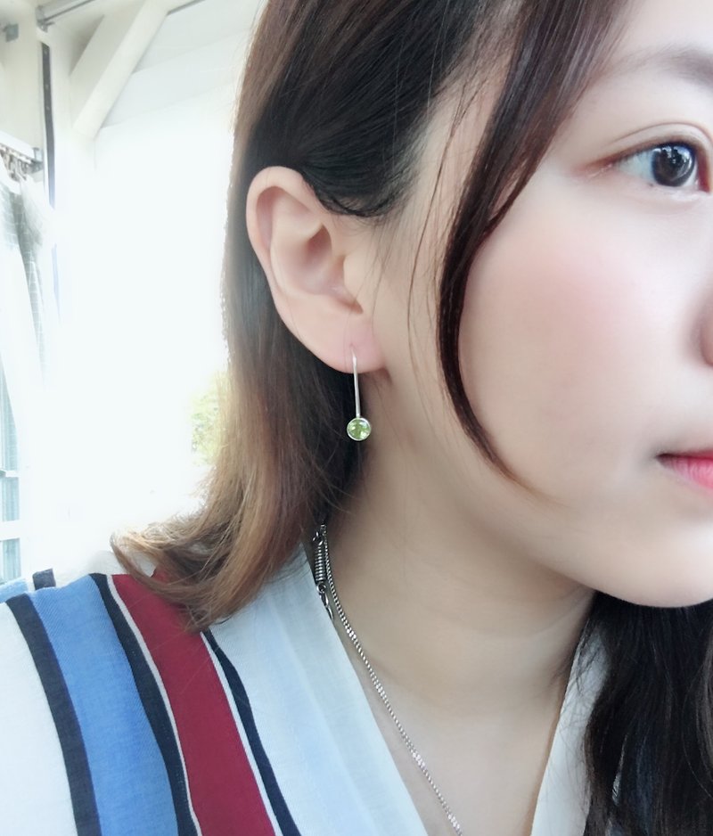 Oliver 925 sterling silver sun descendants Song Hye Kyo earrings - Earrings & Clip-ons - Gemstone Silver