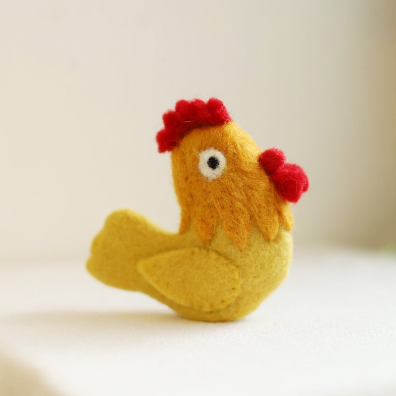 Wool Felt story rooster - ของวางตกแต่ง - ขนแกะ สีเหลือง