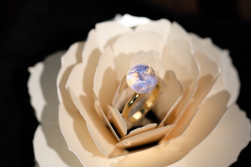 Crystal Bay Ring (light pink) 晶.凝指環 (淡粉紅) - 戒指 - 玻璃 粉紅色