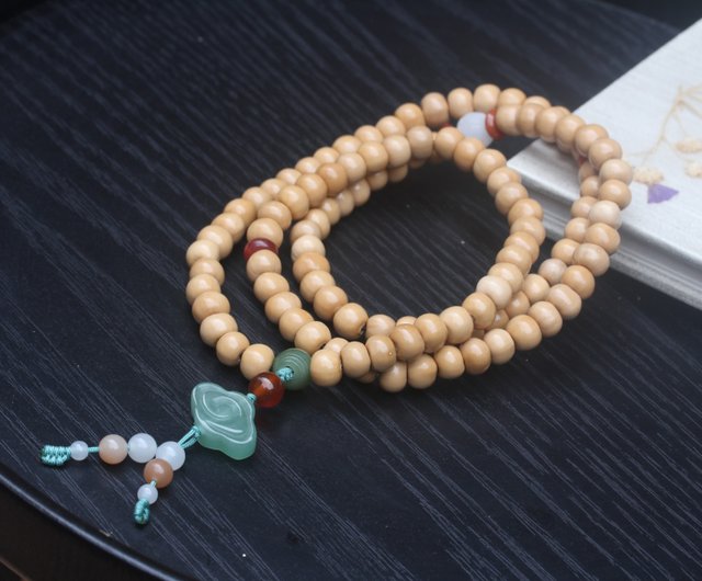 念珠 妙莲花日本御念珠数珠23颗12mm印度老山檀进口老黄玉