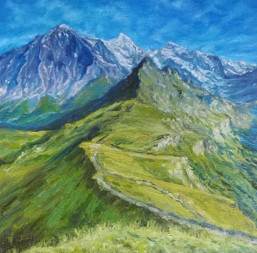 ブランド雑貨総合 特大！M30号 額縁付き 茶D57 絵画 山 霧 風景画 大型 