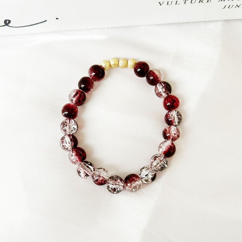 【Lily Zooey】Morning Love | Ice-cracked glass bead bracelet - Bracelets - Colored Glass 