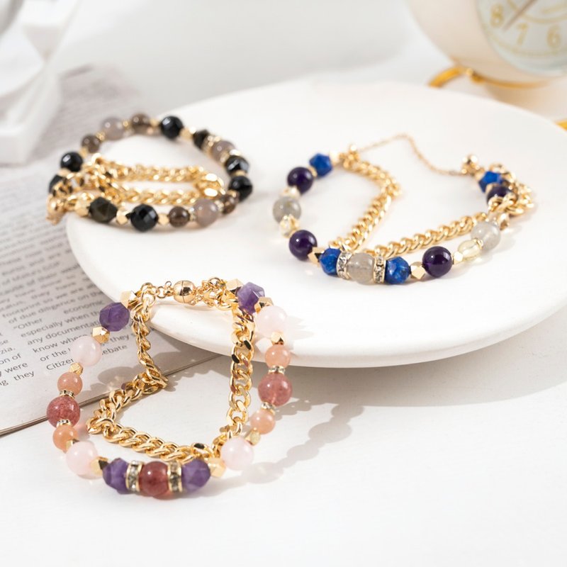 水晶手鍊【風尚】三款水晶手鍊可選 - 手鍊/手環 - 水晶 多色