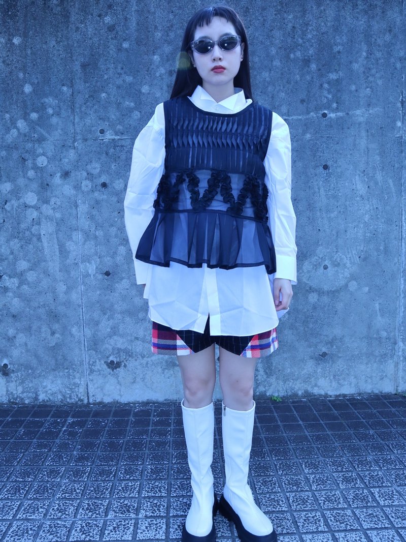 2way無袖設計上衣4012BK meikeiin原創設計手作 - 女襯衫 - 其他材質 黑色