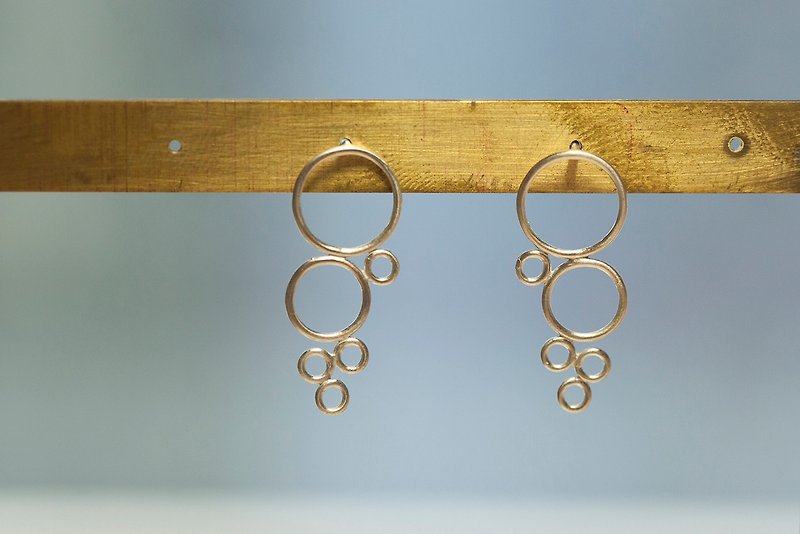 Sterling Silver Small Basket Empty Bubble Earrings-A Pair