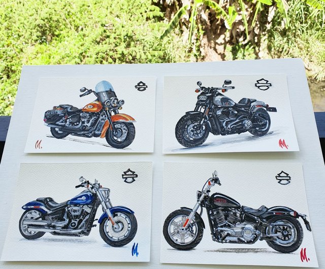 ハーレーダビッドソン■歴代バイクイラスト額入りポスター■壁掛け◎■大型106cm smilemaker2525_f-23