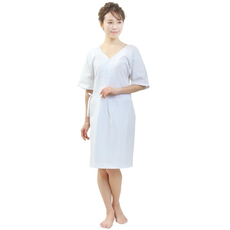浴衣スリップ 肌着ワンピース レディース フリーサイズ 袖あり - 女內衣褲 - 棉．麻 白色