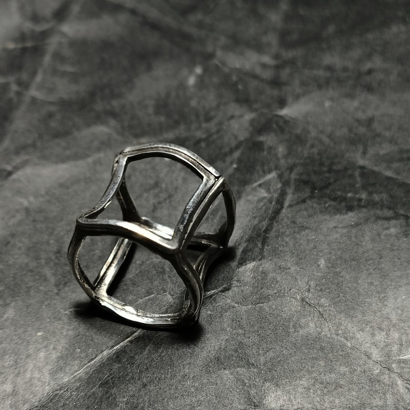 geometry rings ttt - แหวนทั่วไป - เงิน สีดำ