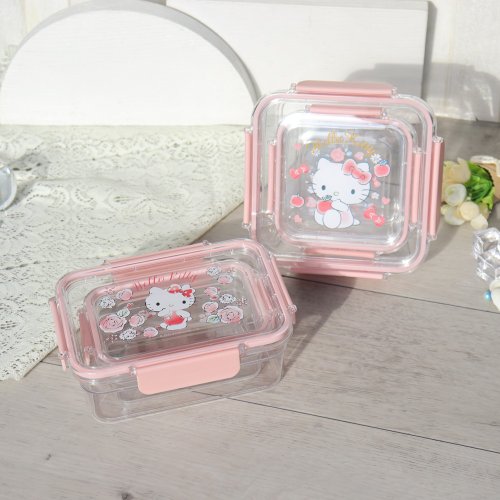 【Hello 生活館】 【HELLO KITTY】TRITAN 密封輕透保鮮盒二件組 共2款 長方/正方