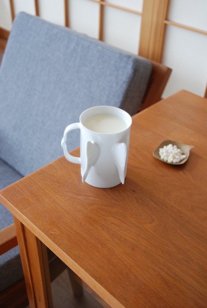 三淺陶社 原創設計丘比特情侶咖啡杯 純白 創意手工送朋友生日結婚禮物 - 咖啡杯 - 瓷 