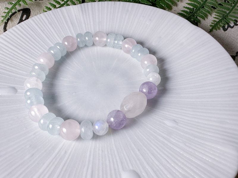 ::Welfare Society::MH Natural Stone_Summer Candy String_Amethyst - Bracelets - Semi-Precious Stones Blue