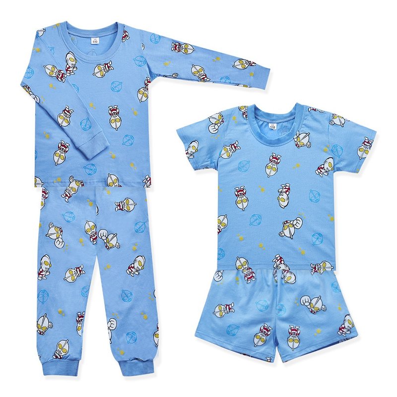 [ONEDER Wanda] Ultraman pure cotton long-sleeved/short-sleeved suit Ultraman children's pajamas - เสื้อยืด - ผ้าฝ้าย/ผ้าลินิน 