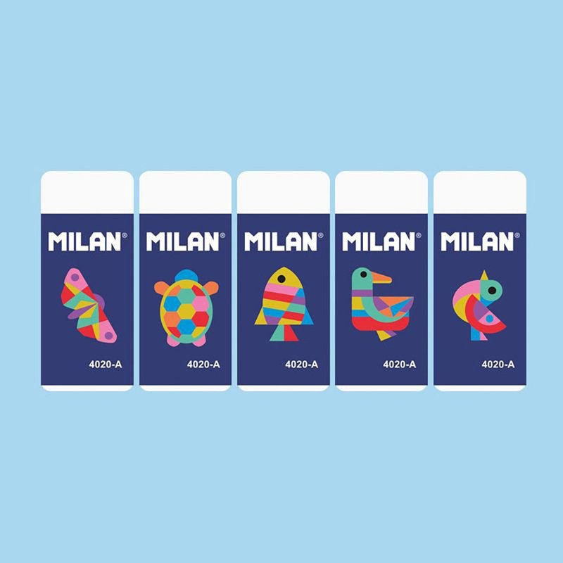 MILAN經典橡皮擦_幾何動物(5入) - 其他 - 橡膠 白色