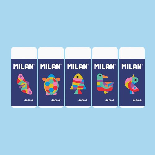 MILAN 西班牙百年經典文具 MILAN經典橡皮擦 幾何動物(5入)