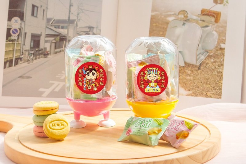 Q版神明祝壽 腳丫罐餅乾糖果 (馬卡龍夾心餅 6個入) - 零食/點心 - 新鮮食材 紅色