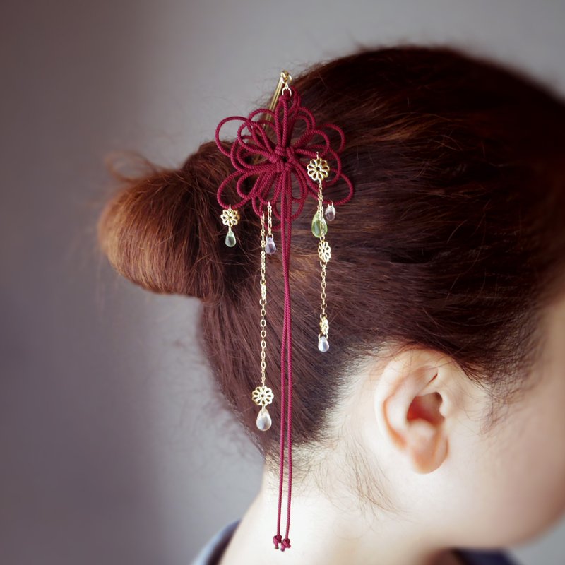 Hairpin: Dignified and elegant - เครื่องประดับผม - เส้นใยสังเคราะห์ สีแดง