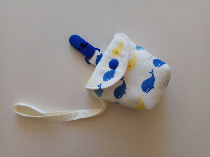 Little whale moon gift pacifier storage bag pacifier bag - Bibs - Cotton & Hemp Blue