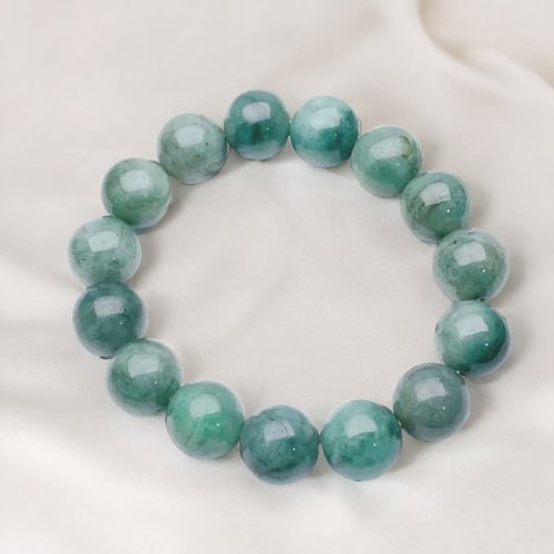 瓔珞珠寶盒 E.L.Jewelry Box 【好運連連】飄綠花翡翠大手珠 | 天然緬甸玉翡翠A貨 | 送禮