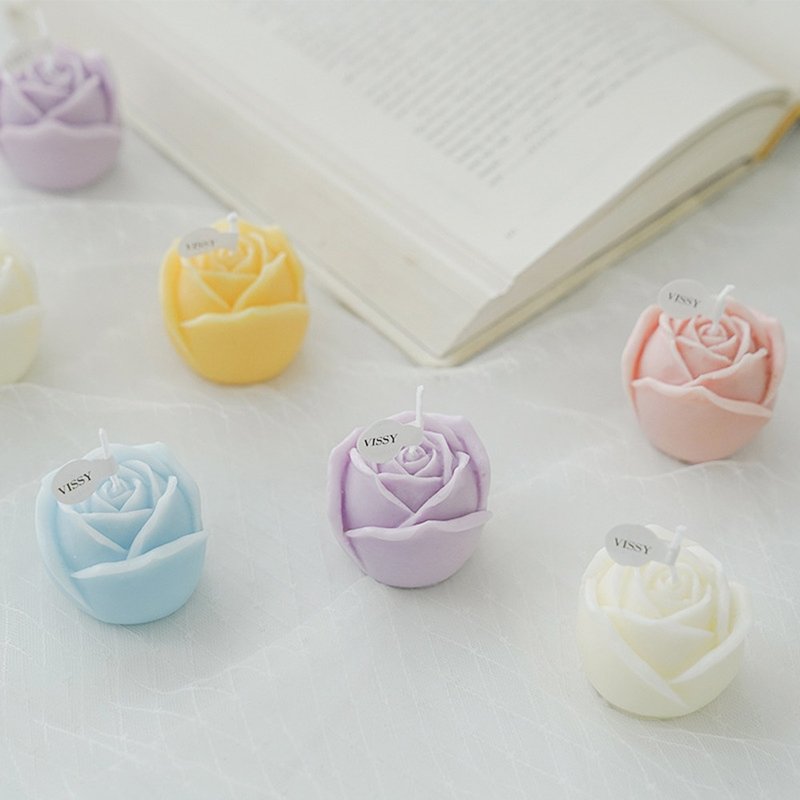 rose flower scented candle - เทียน/เชิงเทียน - ขี้ผึ้ง 