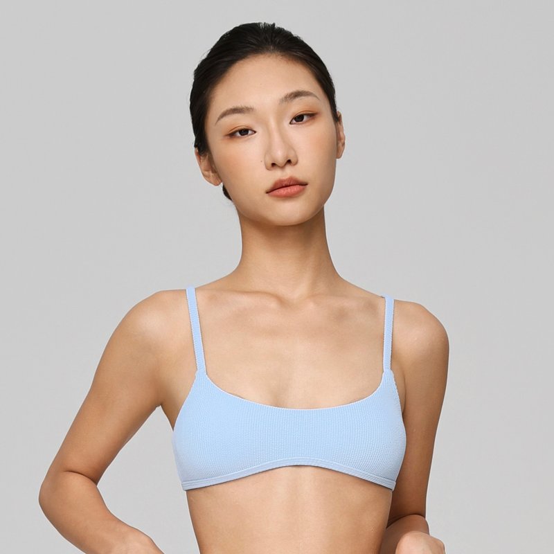 ornoir.co blue tank top bikini top - ชุดว่ายน้ำผู้หญิง - เส้นใยสังเคราะห์ สีน้ำเงิน