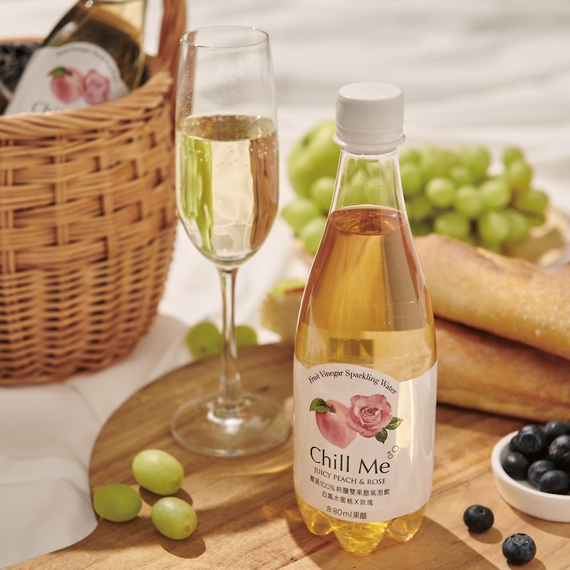 Purchase limit of 1【Peach Rose】Pure Brewed Double Fruit Vinegar Sparkling Drink 8pcs (476ml) - Vinegar & Fruit Vinegar - Other Materials 