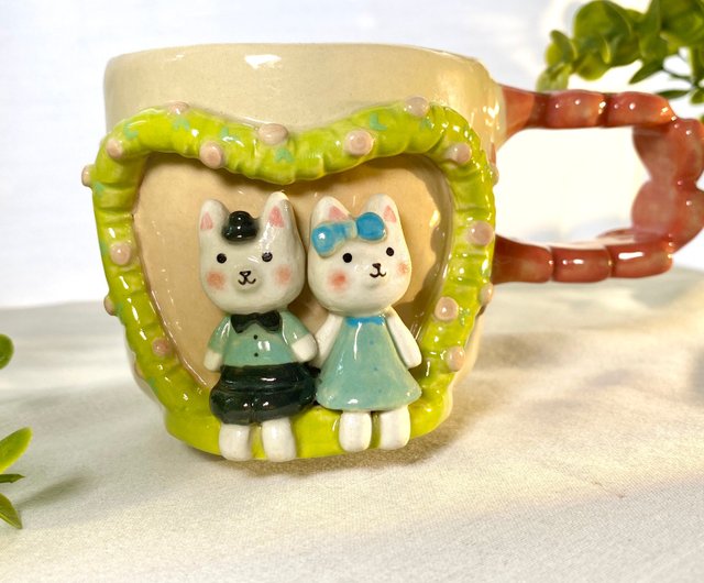 Cute cloud-shaped handmade ceramic mug. - Shop cher's pottery Cups - Pinkoi