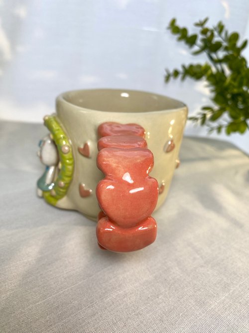 Cute cloud-shaped handmade ceramic mug. - Shop cher's pottery Cups - Pinkoi