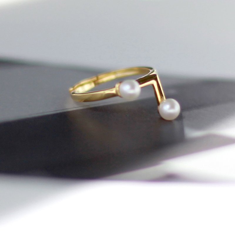 Missing Tear 925 Sterling Silver Adjustable Ring - แหวนทั่วไป - โลหะ สีทอง