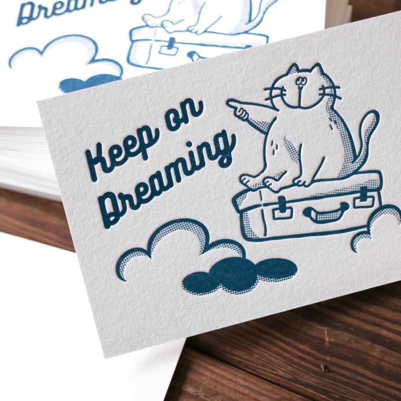 Keep on dreaming. Letterpress printed card - การ์ด/โปสการ์ด - กระดาษ ขาว