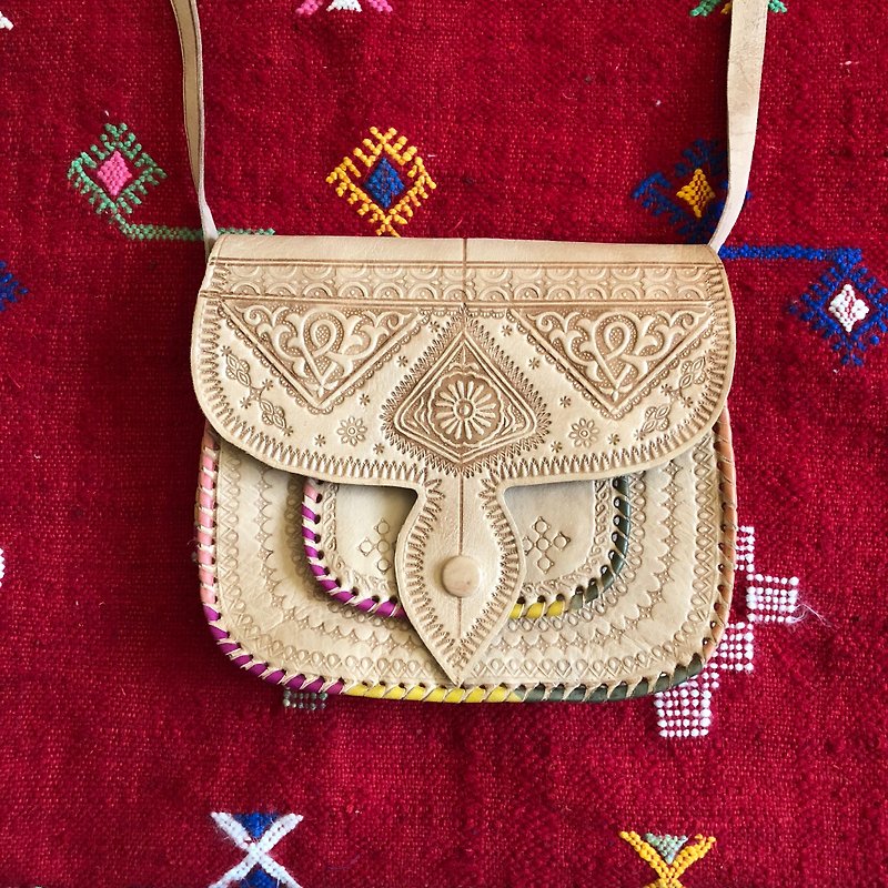 Moroccan Color Camel Bag Beneath under the Orange Blossom Tree II - Messenger Bags & Sling Bags - Genuine Leather Multicolor