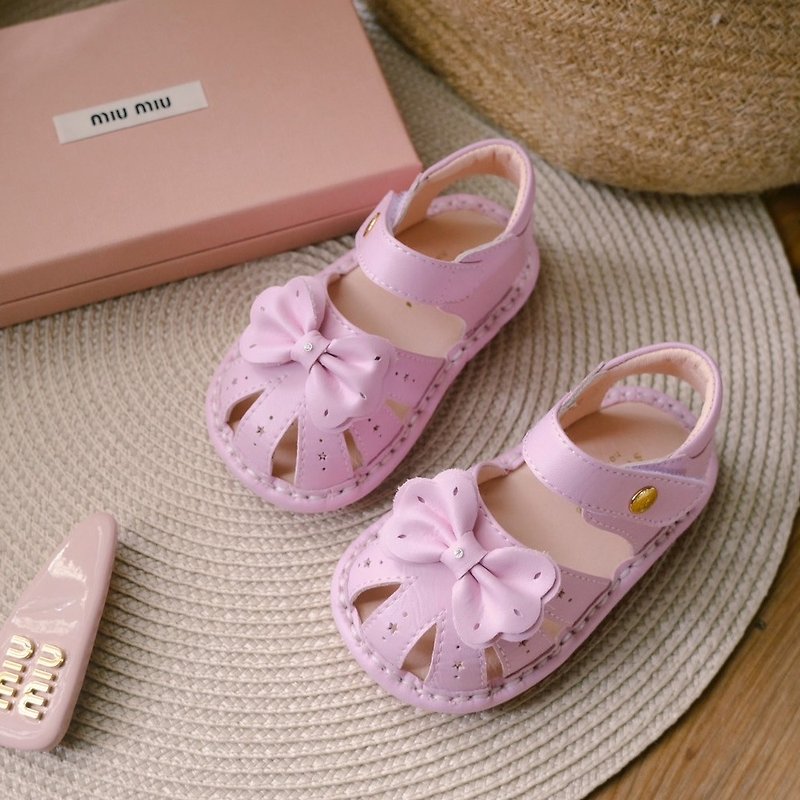 Swan天鵝童鞋-艾莉雅蝴蝶結寶寶學步涼鞋1648-紫 - 嬰兒鞋 - 人造皮革 粉紅色