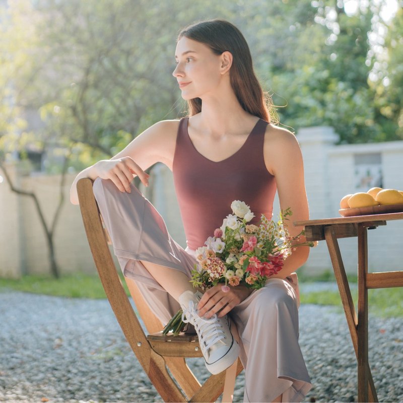 【MACACA】常夏日花3D背心 - AIE1144 煙果 - 運動衫/上衣 - 尼龍 粉紅色