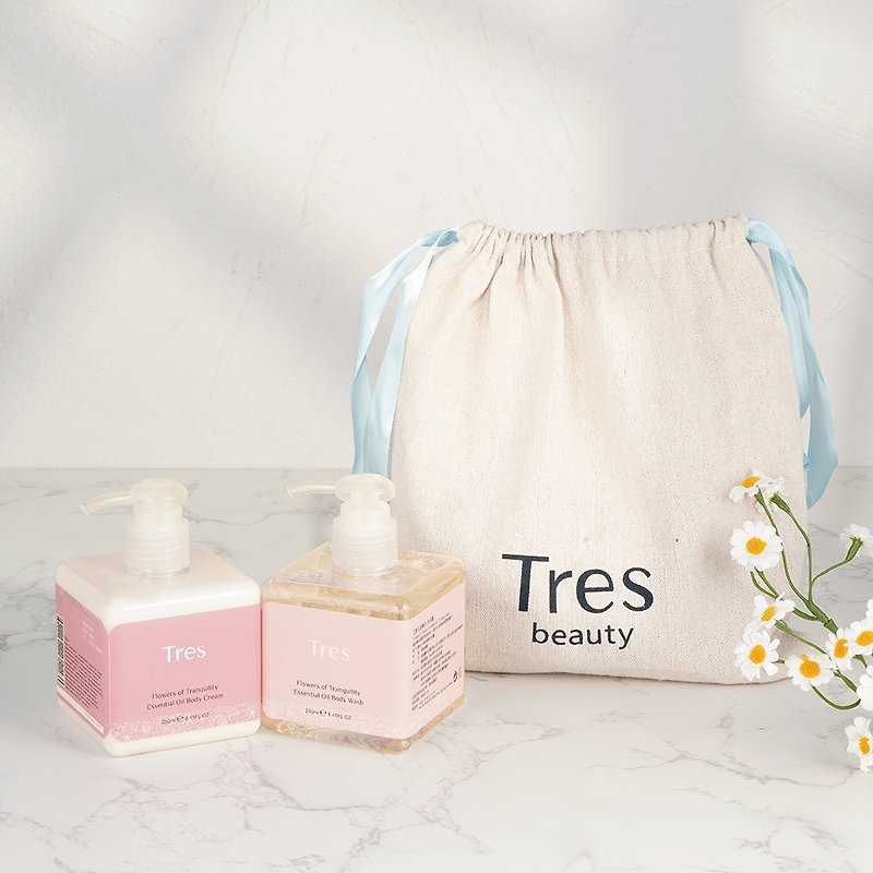 [Bath Gift Box] Calm Flower Sea Essential Oil Shower Gel + Body Lotion l Woody Floral Fragrance - ครีมอาบน้ำ - วัสดุอื่นๆ สึชมพู